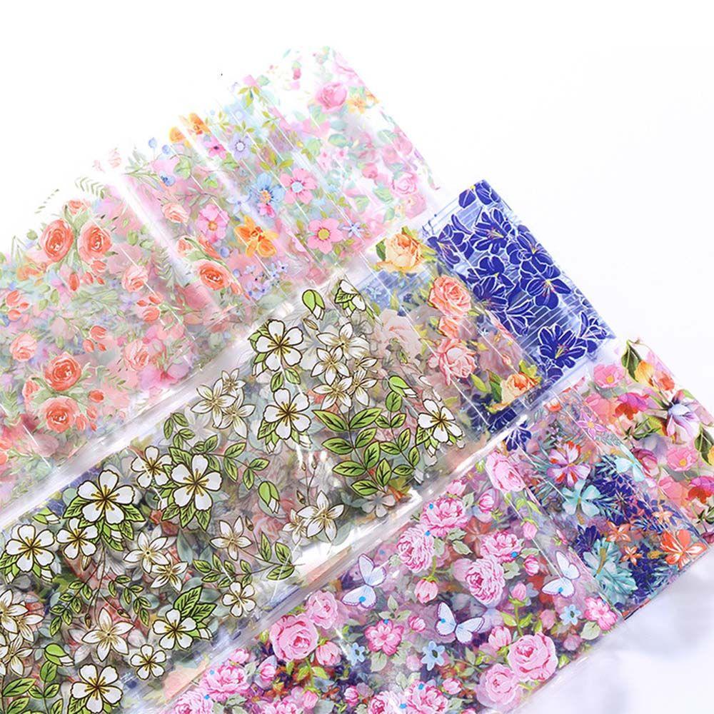 Аксессуары Голографические Наклейки для Ногтей Переводная Бумага Наклейки Цветочные Наклейки для Ногтей Цветочная Фольга для Ногтей