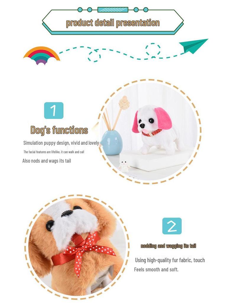 Color Block Dalmatian Plush Toy: Walking, Barking, Tail-Wagging Electric Puppy