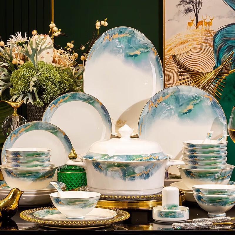 Керамический набор тарелок и мисок Jingdezhen в скандинавском стиле, роскошный