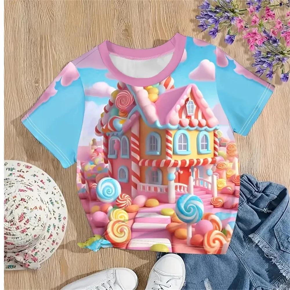 2025 Summer Kids 3D Printed Cute Cartoon Rabbit T-shirt Fashion Children Short Sleeve Clothing Boys Girls Streetwear