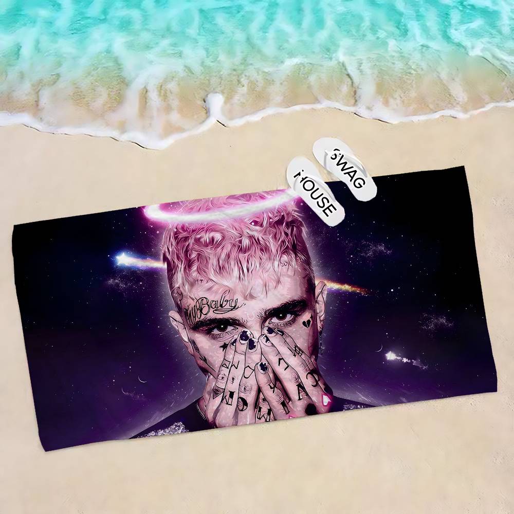 Полотенце для ванной с изображением рэпера L-Lil P-Peep, из микрофибры, мягкое, хорошо впитывающее, дышащее, для девочек, детей, декоративное, с мультяшным рисунком, пляжное полотенце