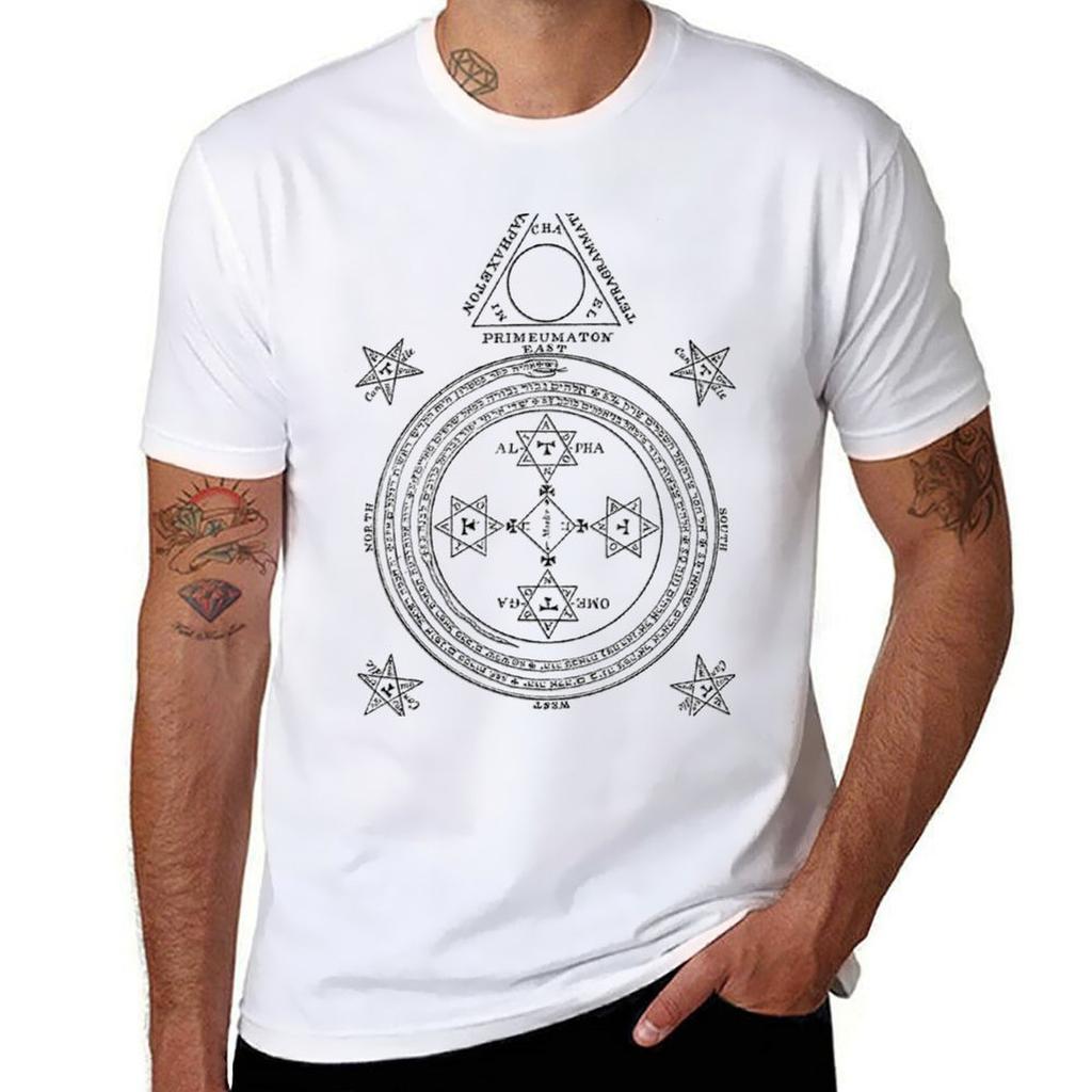 Solomon Circle Goetia Black n White T-Shirt Soft Stretch Short Sleeve Top