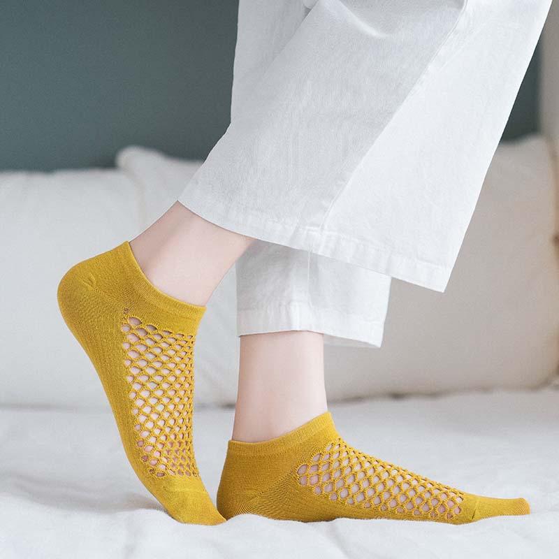 Милые индивидуальные носки с отверстиями, летние носки с большой сеткой, женские тонкие дышащие короткие носки, носки-лодочки с низким верхом