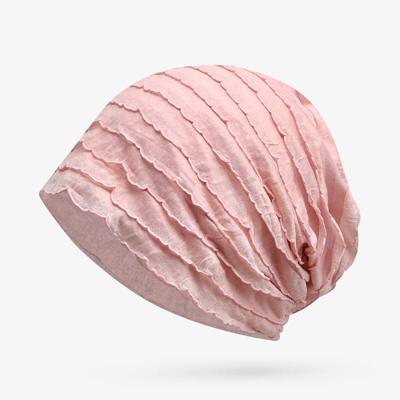 Women's Breathable Thin Cotton Pullover Hat - Spring/Summer Headscarf, Confinement, Sleep, and Outdoor Leisure Cap.