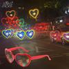 Fun Sunglasses Love Heart Glasses Diffraction Heart Special Effects Optical Mirror Dance Party Light Show Diffractive SunGlasses