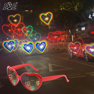 Забавные солнцезащитные очки Love Heart Glasses Diffraction Heart Special Effects Optical Mirror Dance Party Light Show Diffraction SunGlass