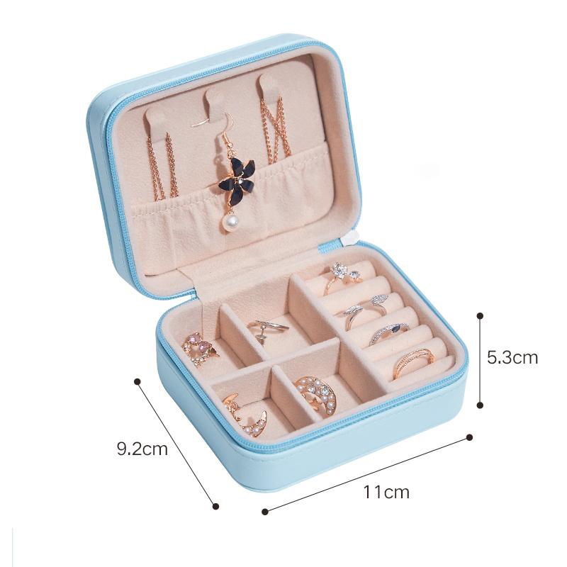 Изысканная кожаная шкатулка для украшений, дорожная портативная шкатулка для ожерелий и колец, розовый многофункциональный органайзер для женщин, упаковка