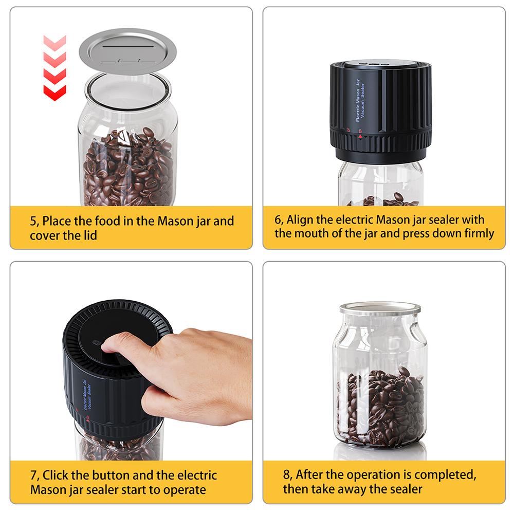 Электрический вакуумный упаковщик Mason Jar HD с ЖК-цифровым дисплеем, беспроводной комплект вакуумного упаковщика с возможностью записи