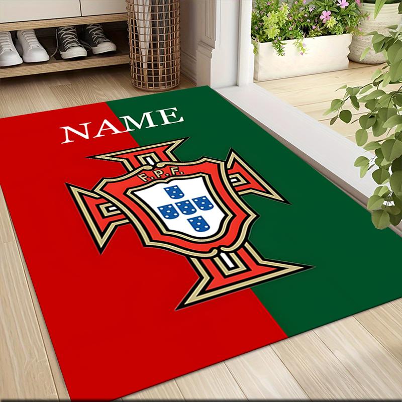 Custom Name Portugal's National Emblem Carpet Rug Customizable Soft Washable Anti-Slip Home Living Room Sofa Mats Personalized Rug. 0909251