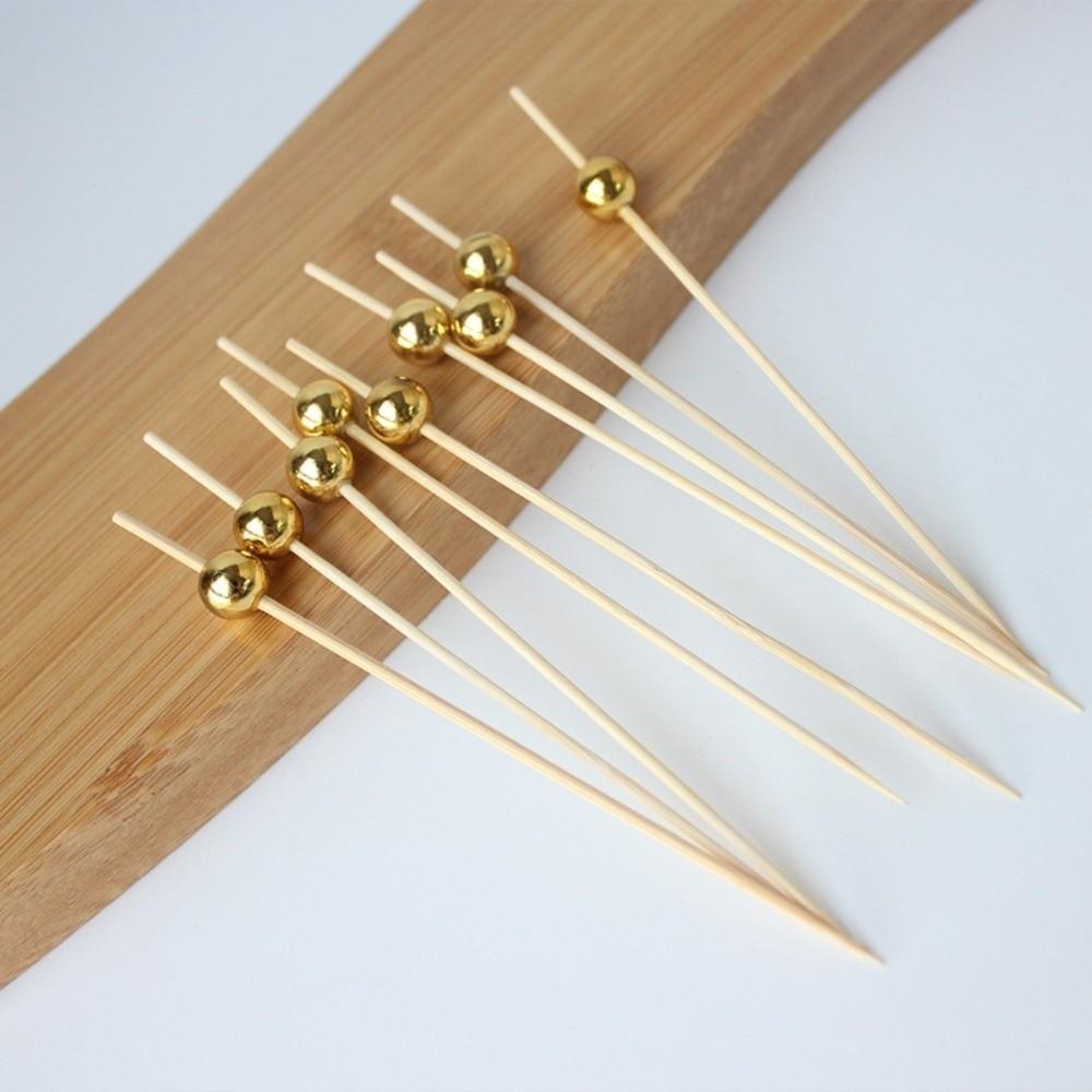 100pcs Versatile Bamboo Food Picks Disposable Fruit Sticks Decorative Dessert Sticks  Wedding Party