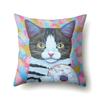 Cute Cat Animal Print Pattern Cushion Cover Home Living Room Sofa Bedroom Decoration Throw Pillow Pillow Cover 45x45cm