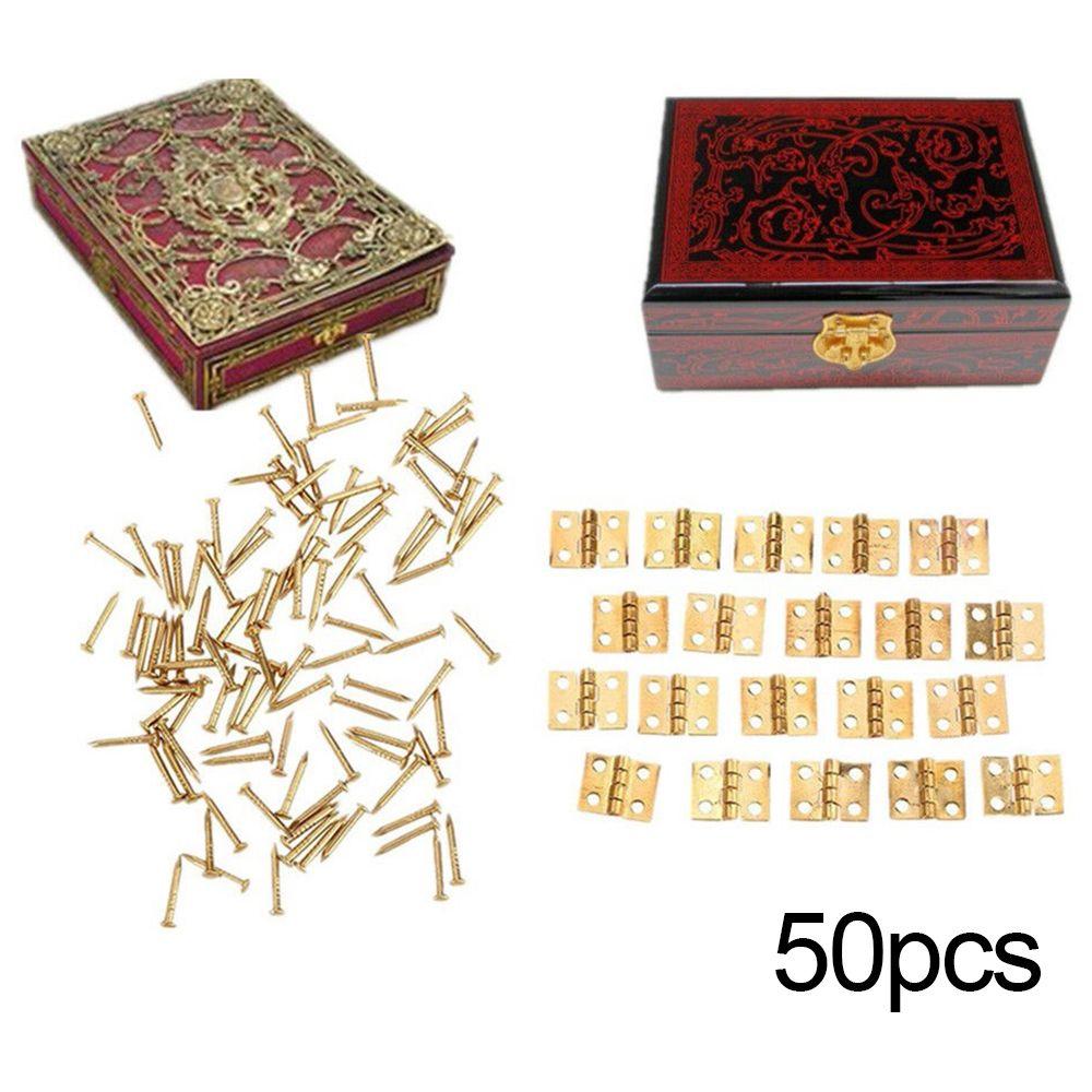 50 шт. Мебельная Кабинетная Невидимая Петля для Ящика Подарочной коробки Рамки Мини Угловые Петли Поддержка Ювелирного Футляра