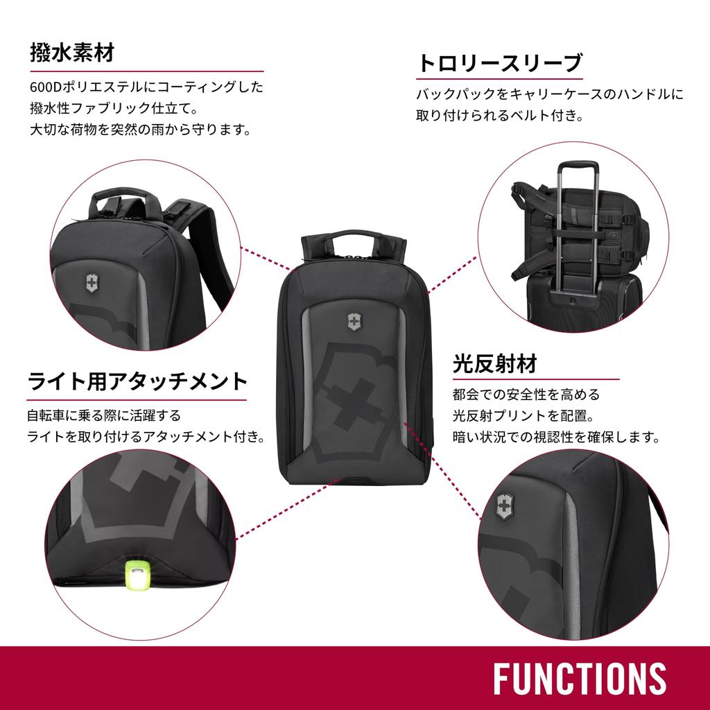 Туристический Туристический Городской Рюкзак, в который помещается Бизнес Тонкий Черный 612116 [Victorinox] 2.0 2.0 Рюкзак, 15-дюймовый ноутбук, Бизнес, Мужской, Школа,