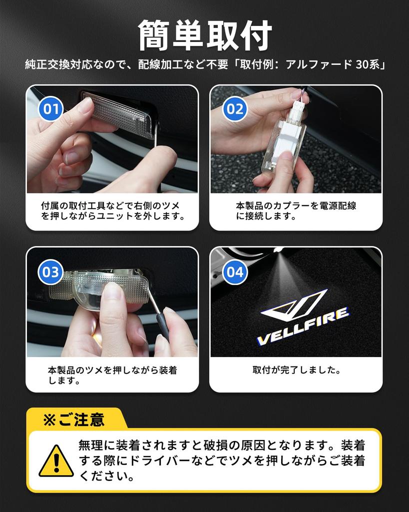 GIMUYA Toyota Vellfire AAHH4#/TAHA4# Подсветка приветствия двери Эксклюзивный дизайн, Оригинальная замена, Высокая яркость, На заказ