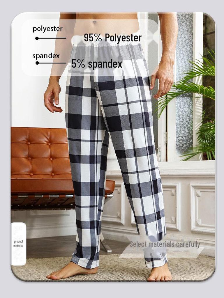 Men's Loose Fit Plaid Pajama Pants - Autumn/Winter Casual Sleepwear