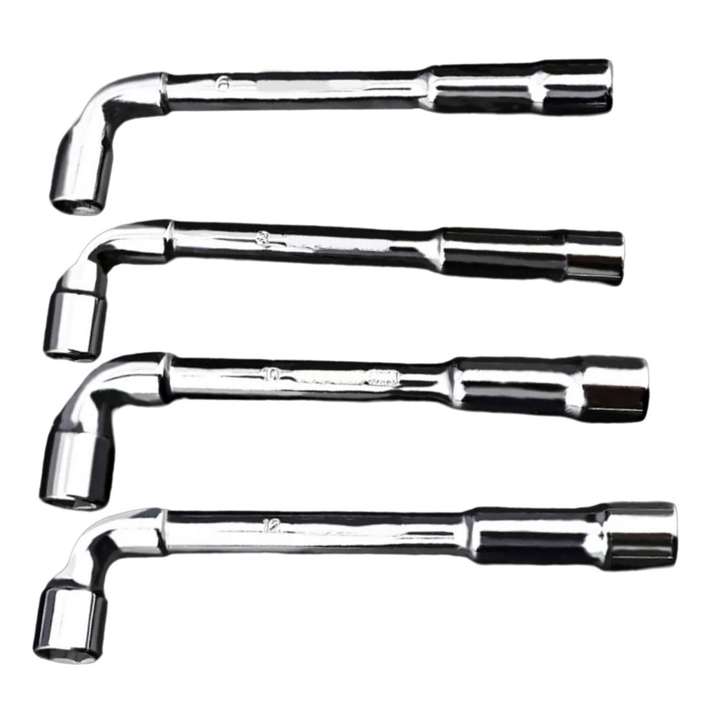 L Shaped Angled Hex Socket Wrench Steel Double Ended Elbow Tubular Socket Spanner for Mechanic Repair Tool 6/8/10/12mm