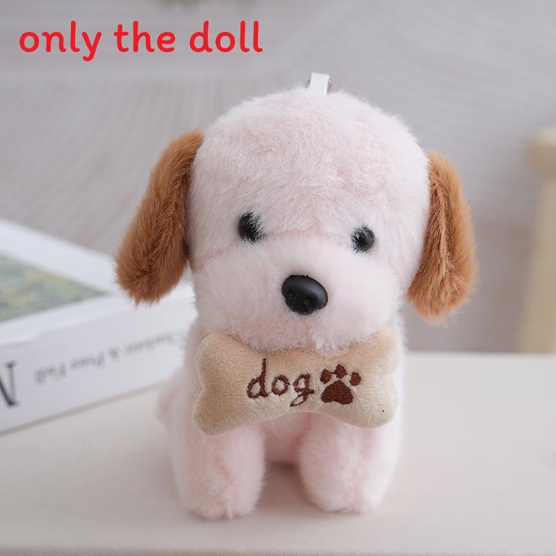Cute Dog Plush Doll With Bone Decor And Letter Embroidery For Children And Fans