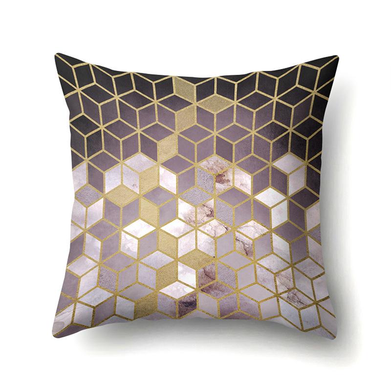 Ins Marble Polyester Pillowcase Car Decoration Home Printed Car Waist Cushion Pillowcase Pillowcase Car Decoration