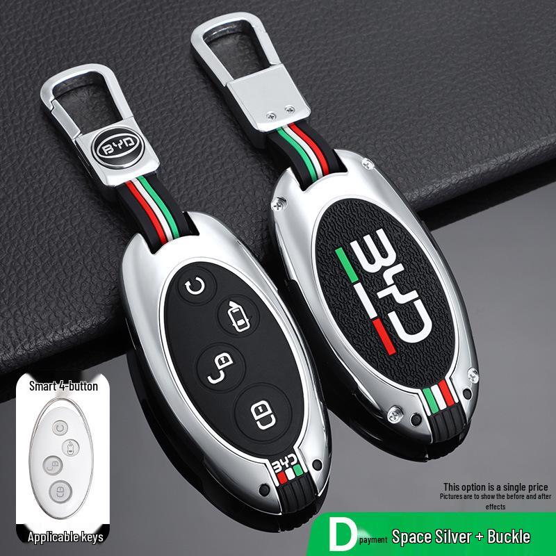 BYD Car Key Cover Buckle for Song MAX, Qin 80, S7 - Metal Protective Shell