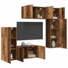 Wall Mounted TV Unit 5 pcs Reclaimed Wood Effect Particleboard