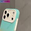 Матовый защитный чехол с градиентом для камеры для iPhone 17 16 15 14 13 Pro Max, 2-в-1, большое окно, противоударный бампер, чехол для телефона