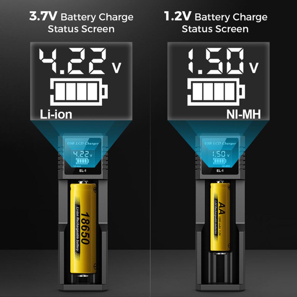 USB LCD Battery Smart Charger 1 / 2 Slots Dual для 18650 3.7V перезаряжаемой литиевой батареи для 1.2V NI-MH AA / AAA батареи