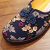 Vintage Print Women Flats Shoes Embroidered Chinese Traditional Slip-on Loafers Canvas Casual Shoes Woman
