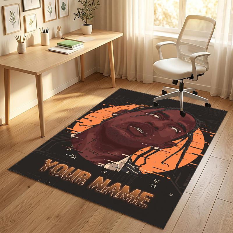 Personalized Crystal Velvet Carpet,Travis Scott Custom Printed Name, Plush Area Rug For Home Indoor Decor