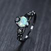 Light Luxury Style Diamond Inlaid Blue Cross Ring Versatile Ring