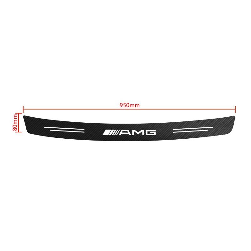 1PC Car Rear Bumper Trunk Carbon Fiber Stickers Auto Rear Bumper Trunk Load Edge Protector For Mercedes Benz AMG W124 W201 W202