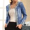 Women Demin Jacket Long Sleeve Denim Coat Ladies Casual Outwear Jeans Overcoat