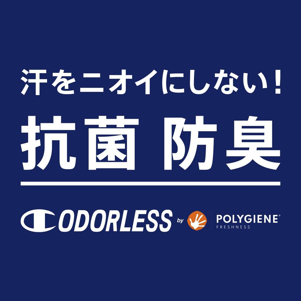 Champion Short Foot Antibacterial and with a Size Cm Men's 3-Pack Socks, Covers, Odor-Resistant, Logo, White, 25.0 (C3-XB721S)