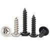 Nickel Plated Black Carbon Steel Cross Round Head Self Tapping Screw With Pad M1.2 M1.4 M1.7 M2 M2.3 M2.6 M3 M4 Wood Screws