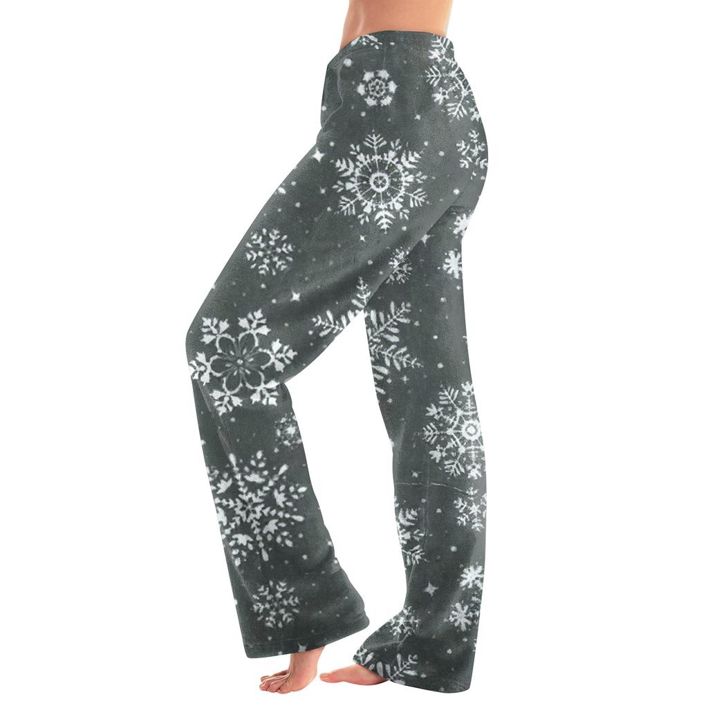 Women Winter Plaid Pants Full Length Long Trousers Sports Pants