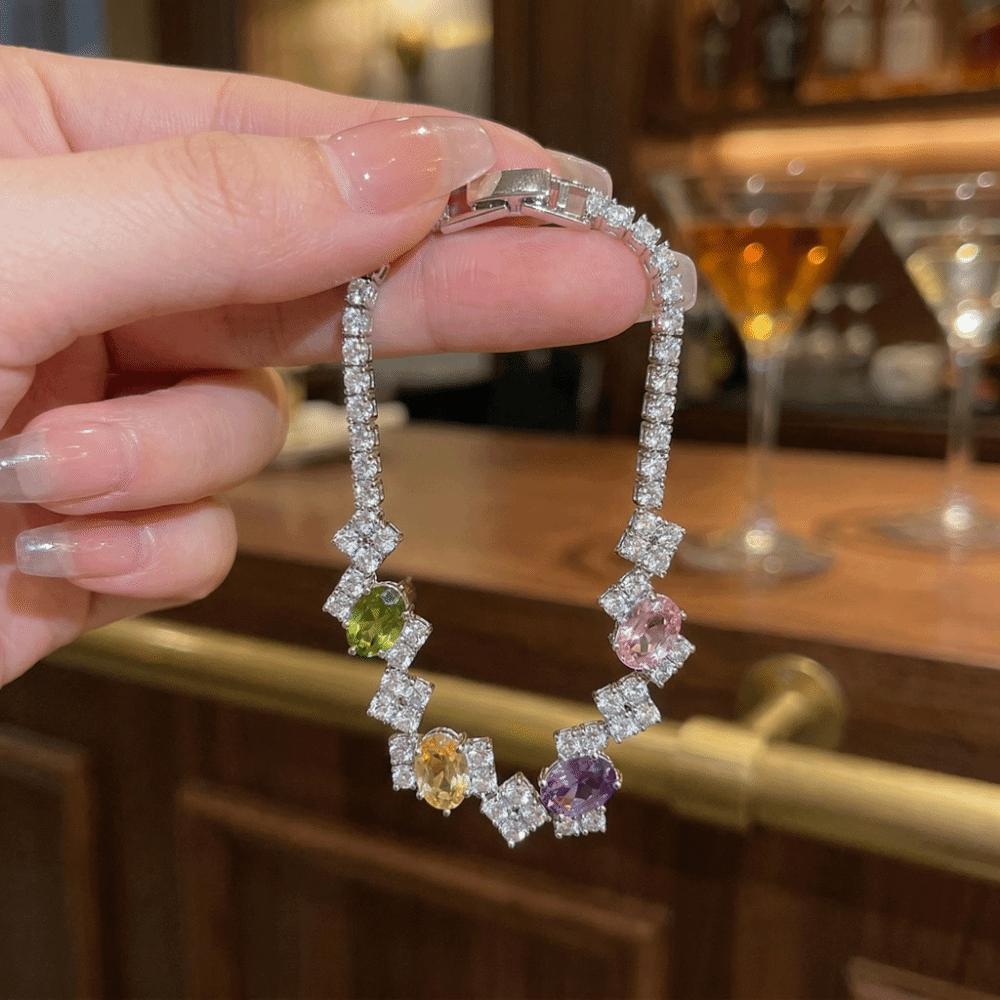 Luxury Women Crystal Hand Bracelet Colorful Friendship Bracelet Zircon Bracelet Hand Accessory
