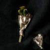Vintage Flower Insertable Brooch Elegant Luxury Silver Glossy Pin French Style Waterproof Bouquet Brooch Western-style Clothes