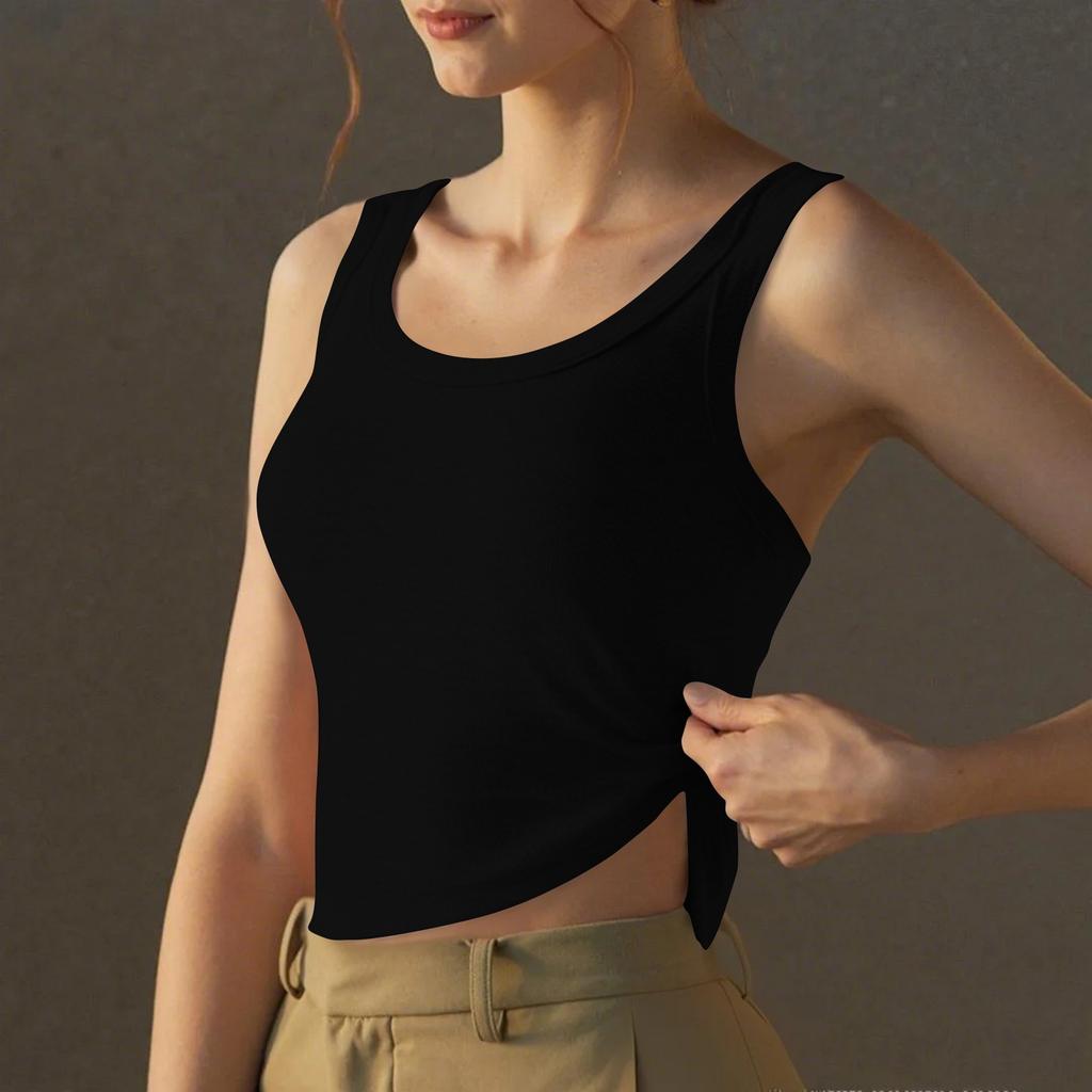 Женская майка-бюстгальтер с чашечками, женский однотонный бюстгальтер, внутренний слой, внешний слой, базовая рубашка