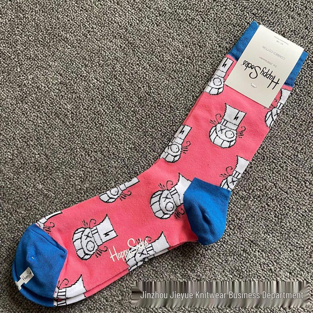 Hippy Happy Мужские Универсальные Хлопковые Носки до Середины Икры Модные