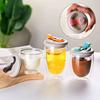 Холодо/Жаростойкая Стеклянная Чашка с Крышкой Герметичная Кружка для Кофе с Двойными Стенками Прозрачный Тамблер Чай