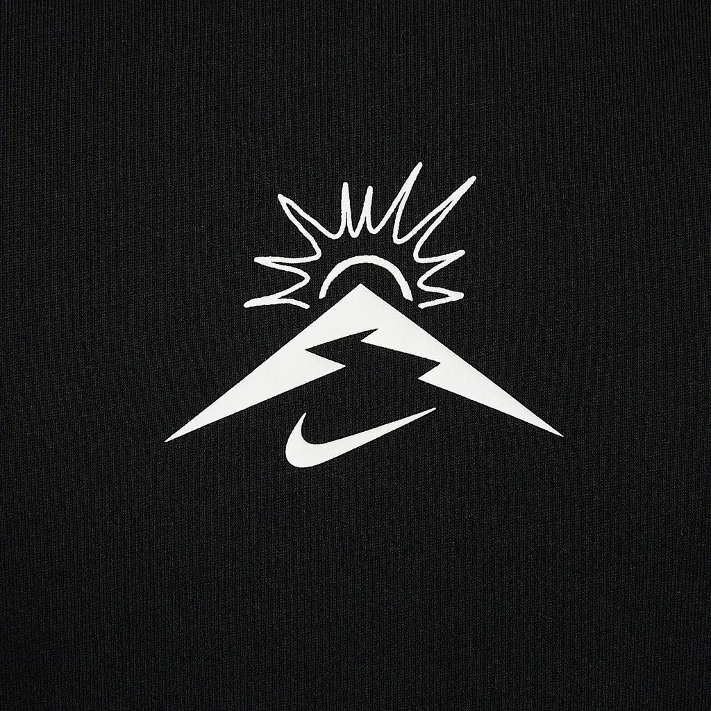 Nike Dri-Fit FW24 Trail Crew Neck Удобная мягкая быстросохнущая футболка с длинным рукавом для мужчин, черные топы HJ3602-010