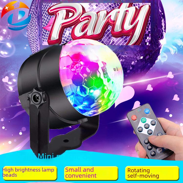 Кристаллический магический шар с RGB-светодиодами, активируемый голосом: Вращающийся дискотечный сценический свет для фестивалей и Рождества
