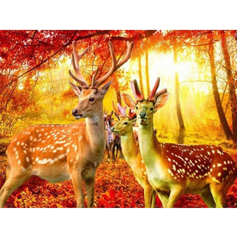 5D Diy Полный Круглый Квадратный Алмазная Картина Животных Собака Алмазная Вышивка Осенний Кленовый Лист Украшение Стены Домашнее Искусство