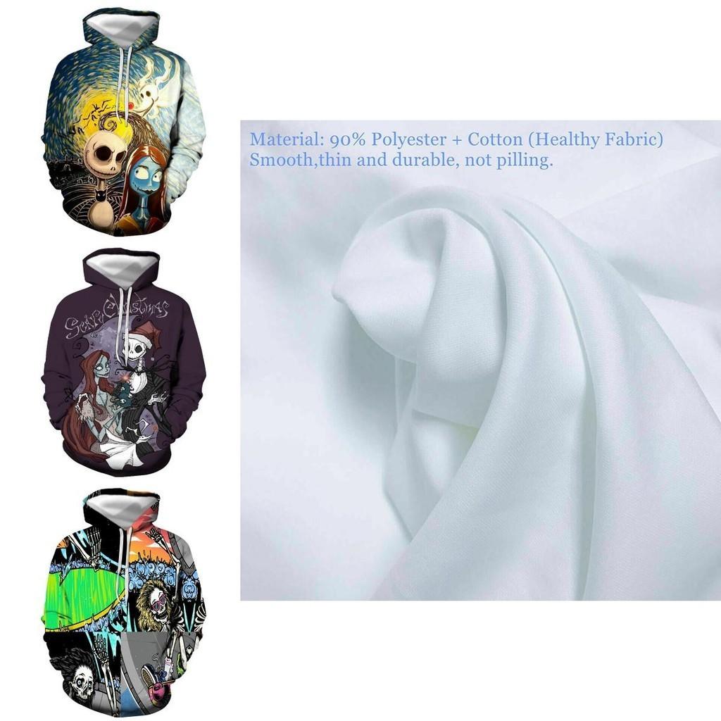 Худи-куртка с 3D-принтом «Кошмар перед Рождеством», стиль костюма Джека Салли