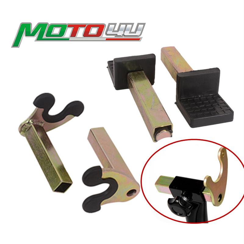 1 Pair Motorcycle Bike Stands Wheel Support Frame Stand Swing Arm Lift Tripod Hooks Hook Fork U-style & Rubber L Type