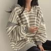 Женская полосатая толстовка с капюшоном, повседневная толстовка с длинными рукавами, корейская мода, винтажные толстовки Harajuku Y2K большого размера