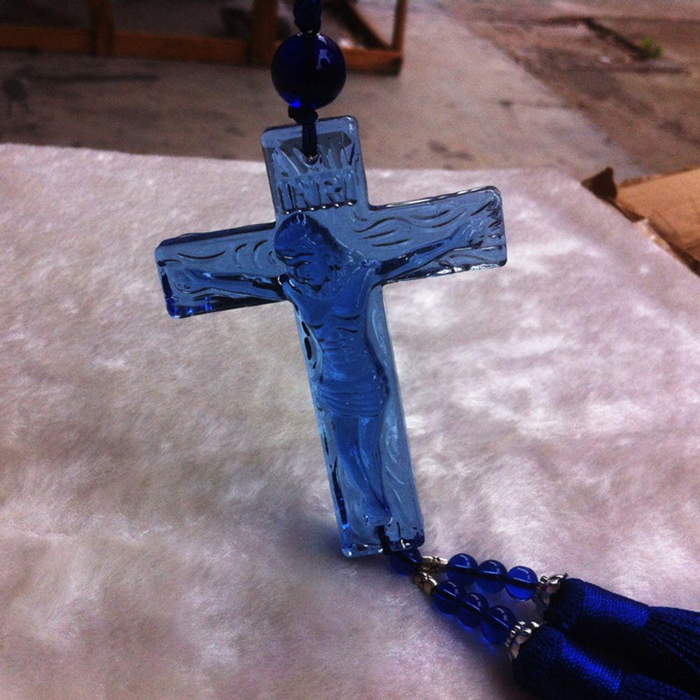 Хрустальный крест Иисуса Христа, автомобильный кулон, автомобильные украшения, христианский орнамент, крестовый кулон