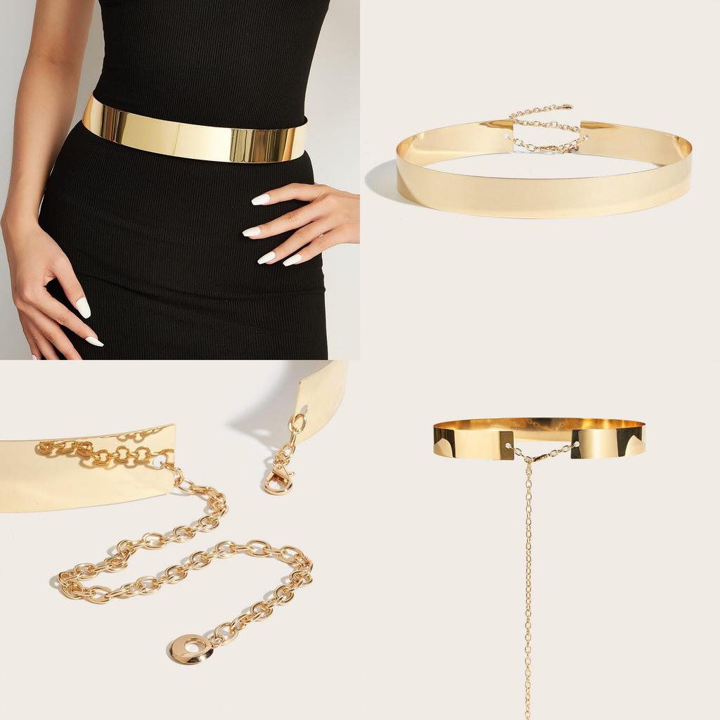 Gold Belt Metal With Lobster Clasp Extended Chain For Daily Fashion Accessory