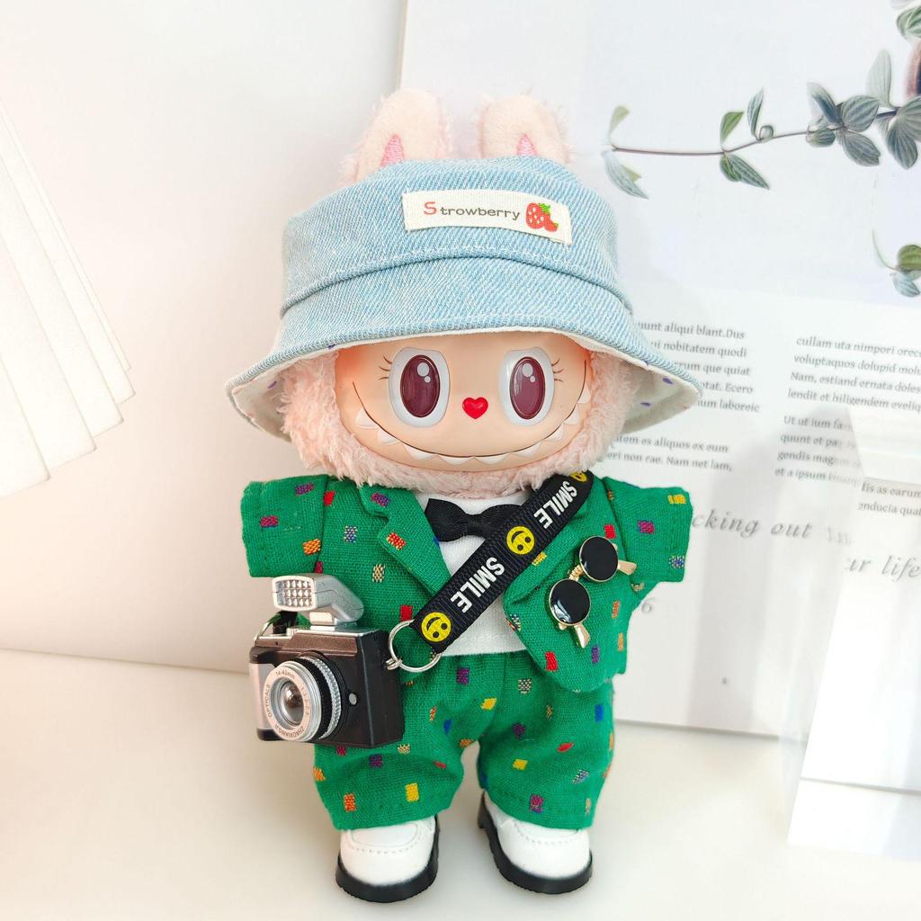 Подвеска Labubu Одежда виниловая сидячая вечеринка досуг модный костюм комплект