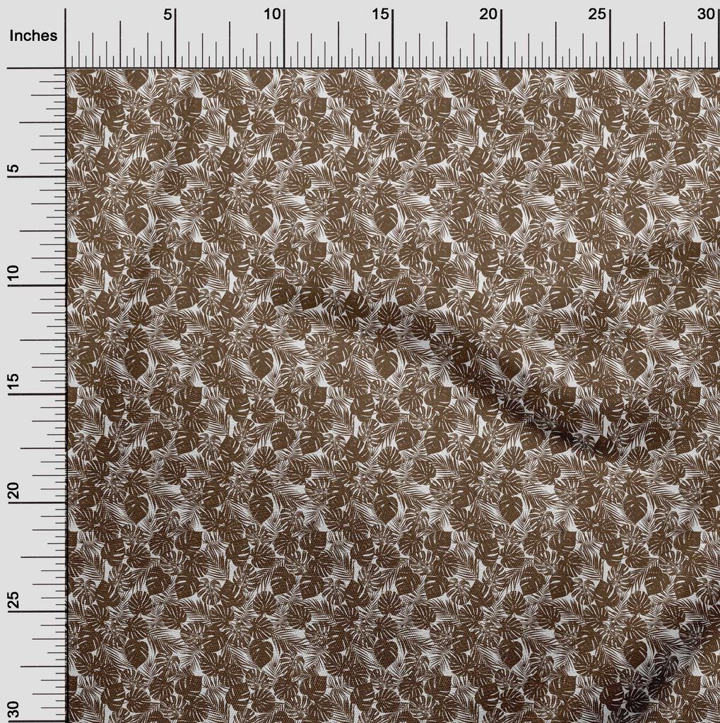 oneOone Cotton Flex Brown Fabric Tropical Fabric For Sewing Printed Craft Fabric By The Yard 40 Inch