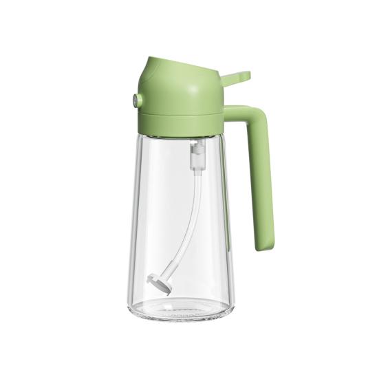 Распылитель масла для приготовления пищи 2 в 1 Диспенсер для масла 500 мл/17 унций Стеклянный распылитель с дозатором многоразового использования